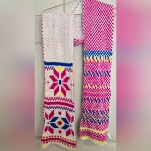 Old Navy Pink Blue Yellow and Cream Knit Scarf Wrap